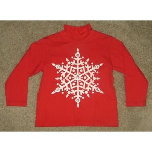 CWD Kids Red Glitter Rhinestone Snowflake Shirt